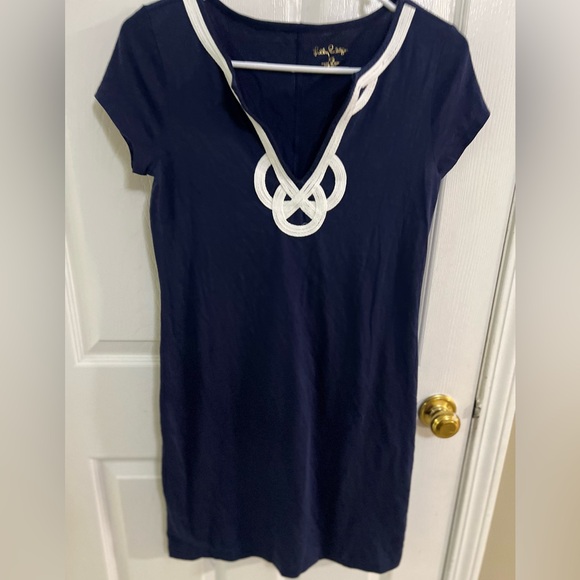 Lilly Pulitzer Womens Brewster Short Sleeve T-Shirt Dress In True Navy NEW XS - Picture 7 of 9